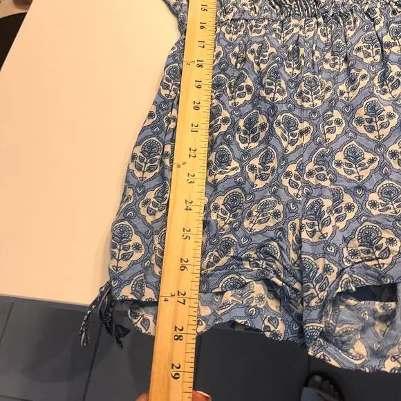 Faithfull The Brand Women's Blue Woodstock Playsuit Size Medium